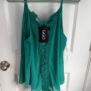 GGIO Teal Lace Trim Camisole